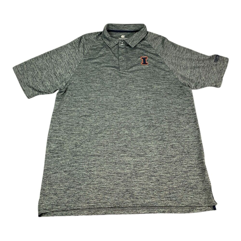 University of Illinois Fighting Illini Polo Shirt, Gray, Men’s Size XL
